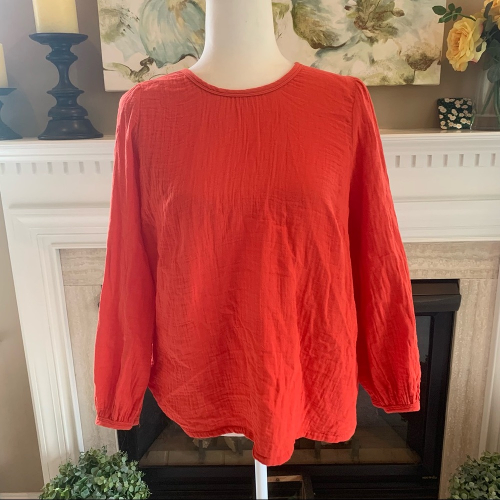 Universal Thread Scarlet Peasant Top Size Large Lightweight Long Sleeve Blouse